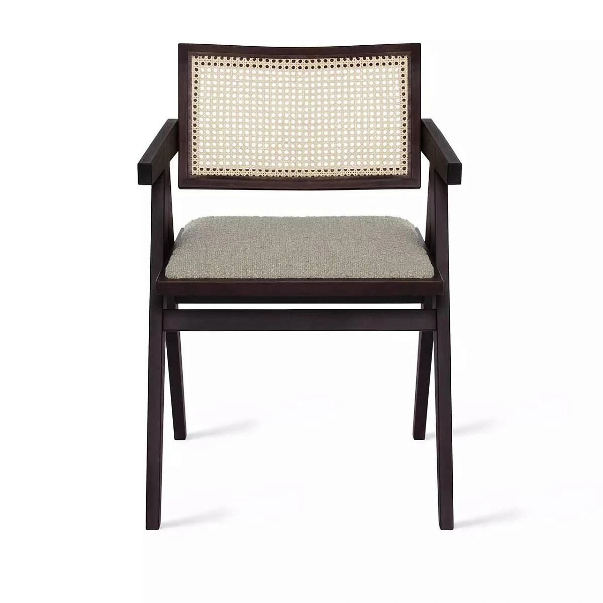 Стул с подлокотниками Franz, бук натуральный венге, букле бежевый изображение Стул с подлокотниками Franz, бук натуральный венге, букле бежевый фото