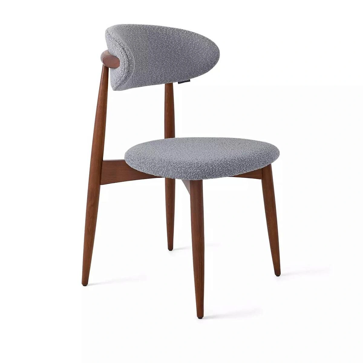 Стул Paolo, бук натуральный (тонированный коричневым лаком), ткань, серый изображение Стул Paolo, бук натуральный (тонированный коричневым лаком), ткань, серый фото