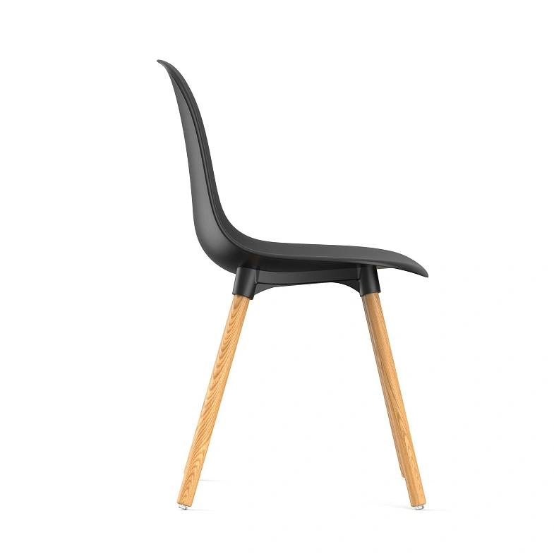 Стул Eames, (комплект 2 шт), пластик черный / опоры дерево фото