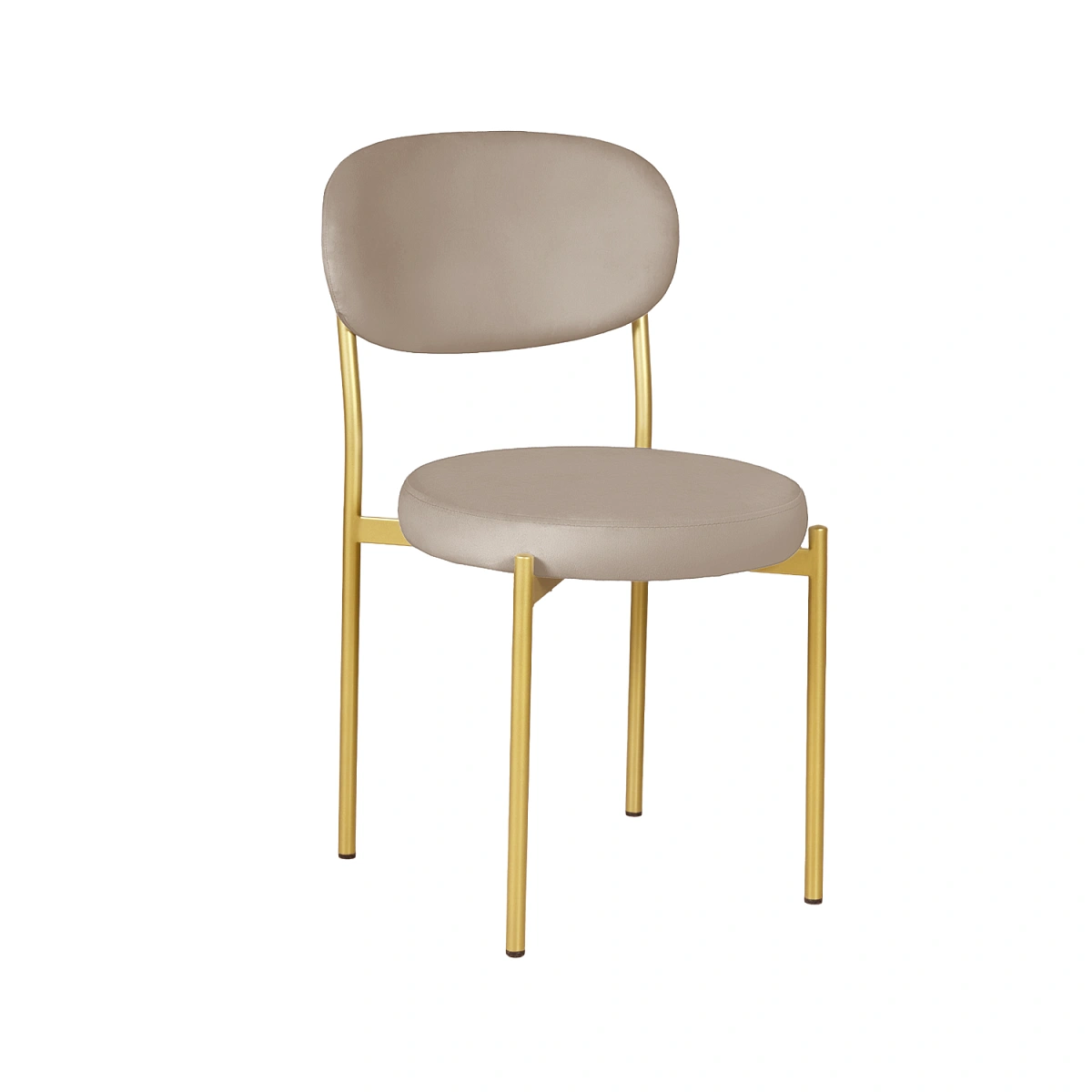 Стул Мейсон, комплект (4 шт), бархат пепельно-бежевый 25 / опоры золото фото