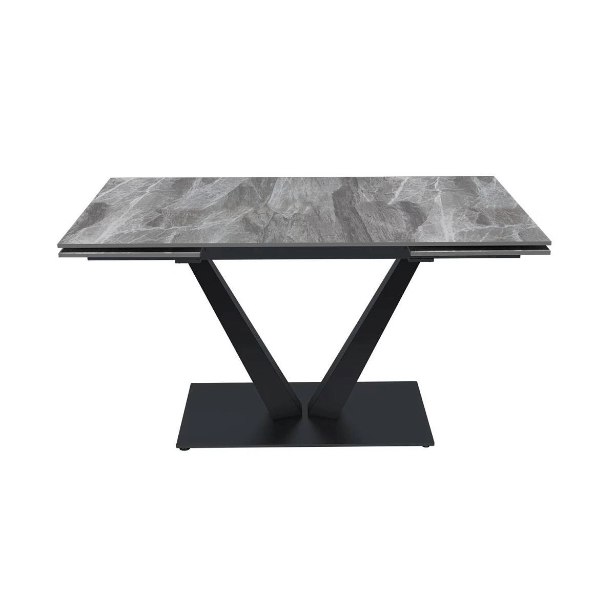 Стол раскладной Malibu (140+40+40), керамика глянцевая Italian Light Grey изображение Стол раскладной Malibu (140+40+40), керамика глянцевая Italian Light Grey фото