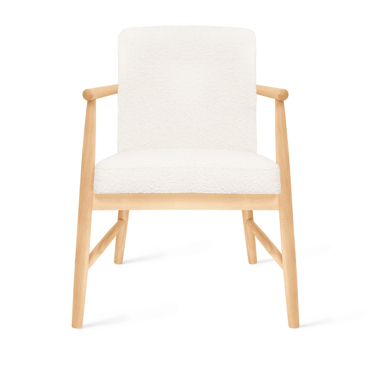 Полукресло Бион, бук лак натуральный, букле белый фото