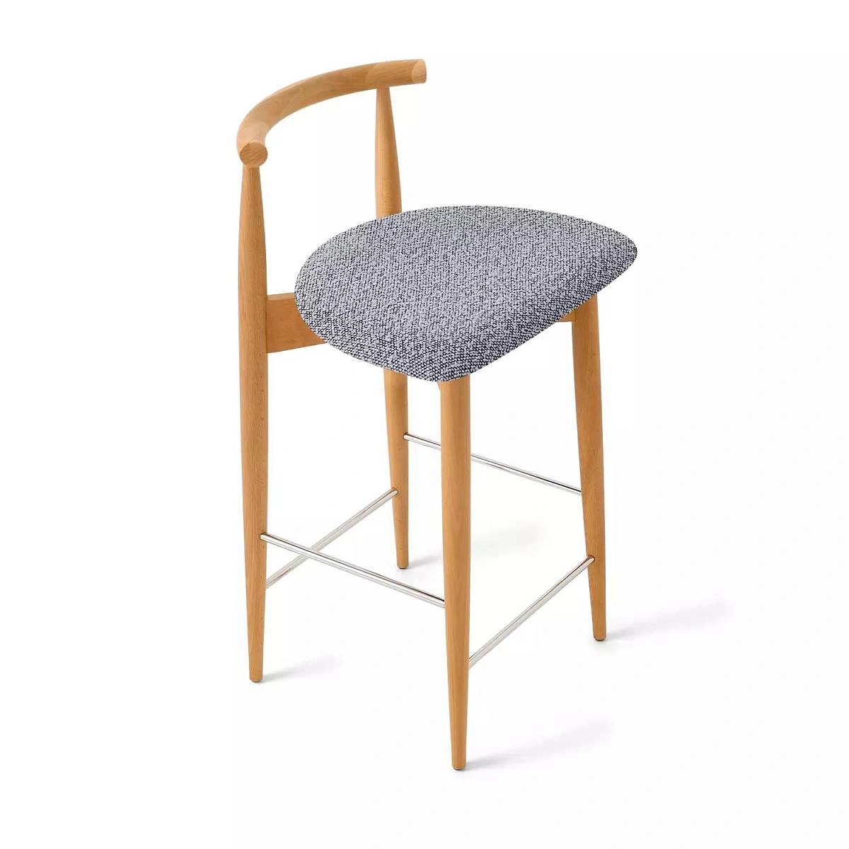 Стул полубарный Diana, бук натуральный, серый изображение Стул полубарный Diana, бук натуральный, серый фото