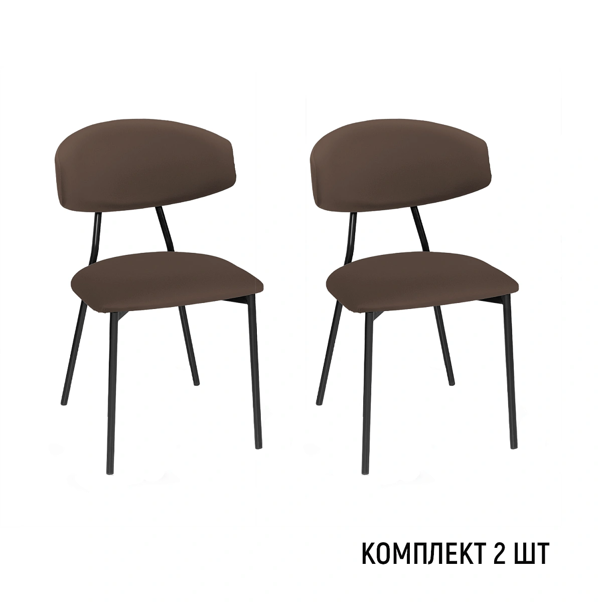 Стул Брэд, комплект (2 шт), велюр Frost chocolate фото