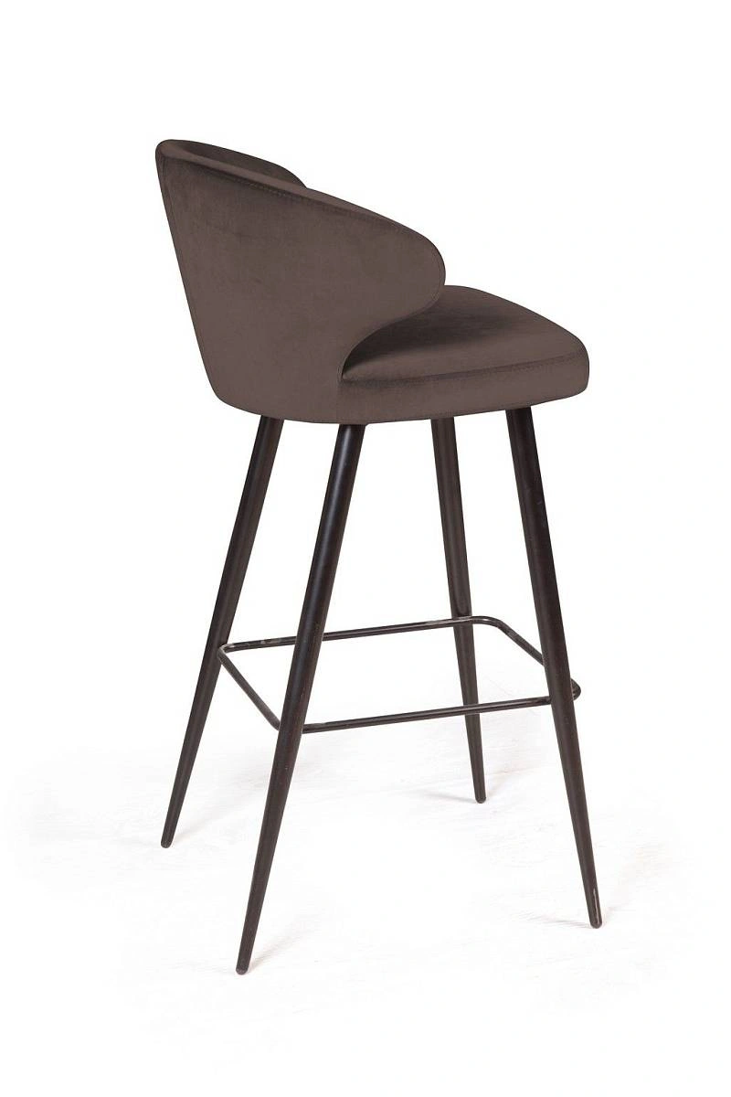 Стул барный Richard, бархат коричневый 12 фото