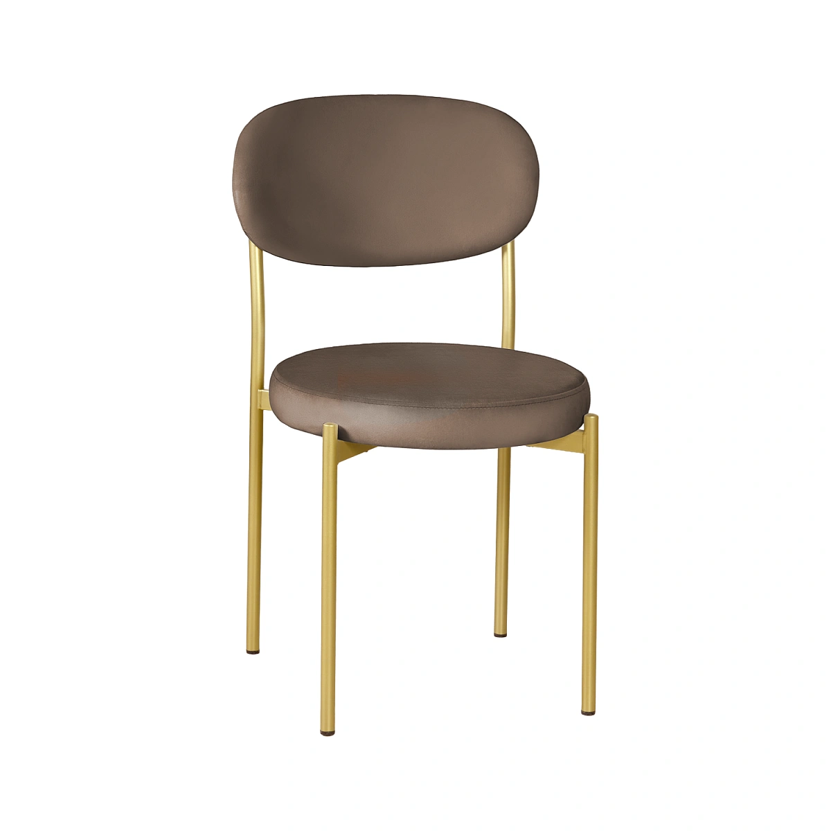 Стул Мейсон, комплект (2 шт), велюр Frost chocolate / опоры золото фото
