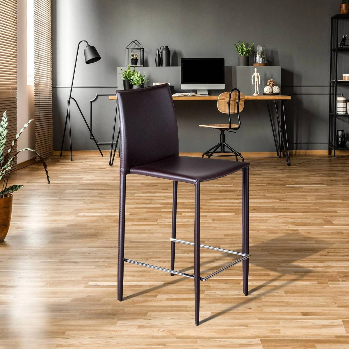 Стул полубарный Rolf, кожа коричневый изображение Стул полубарный Rolf, кожа коричневый фото