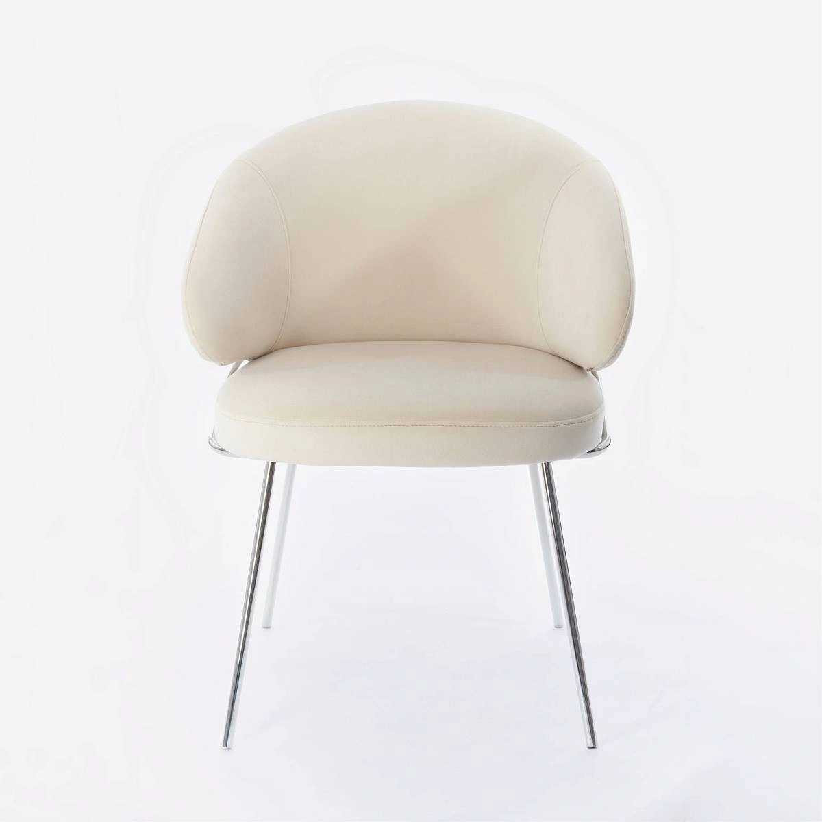 Стул с подлокотниками Garda, микровелюр бежевый, опоры хром фото