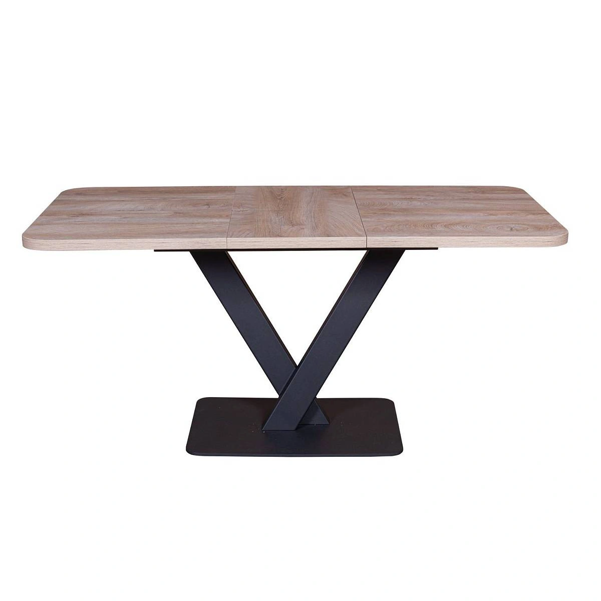 Стол Chester раздвижной  (120+40) дуб эндгрейн, опоры черные фото