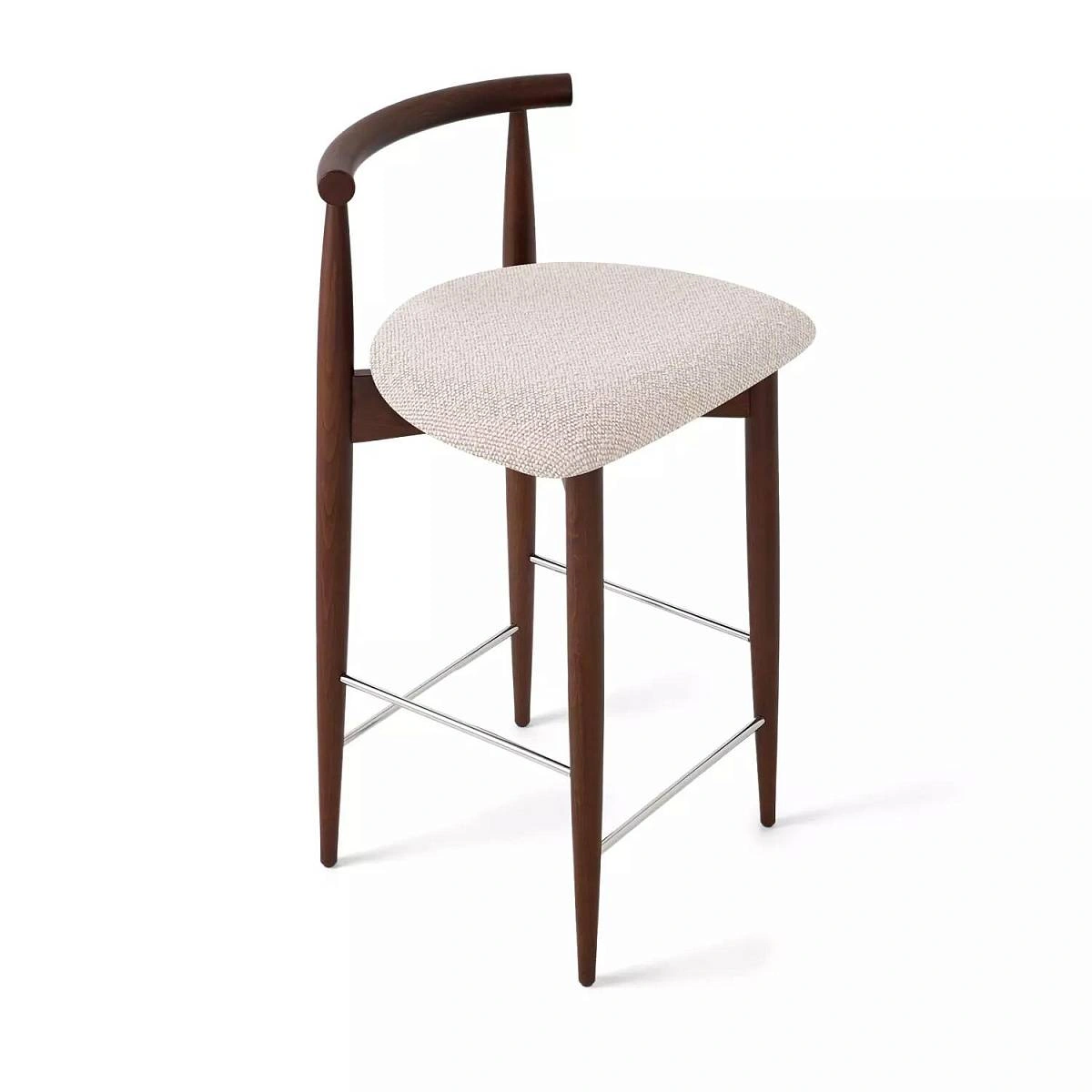 Стул полубарный Diana, бук натуральный (тонированный коричневым лаком), бежевый фото