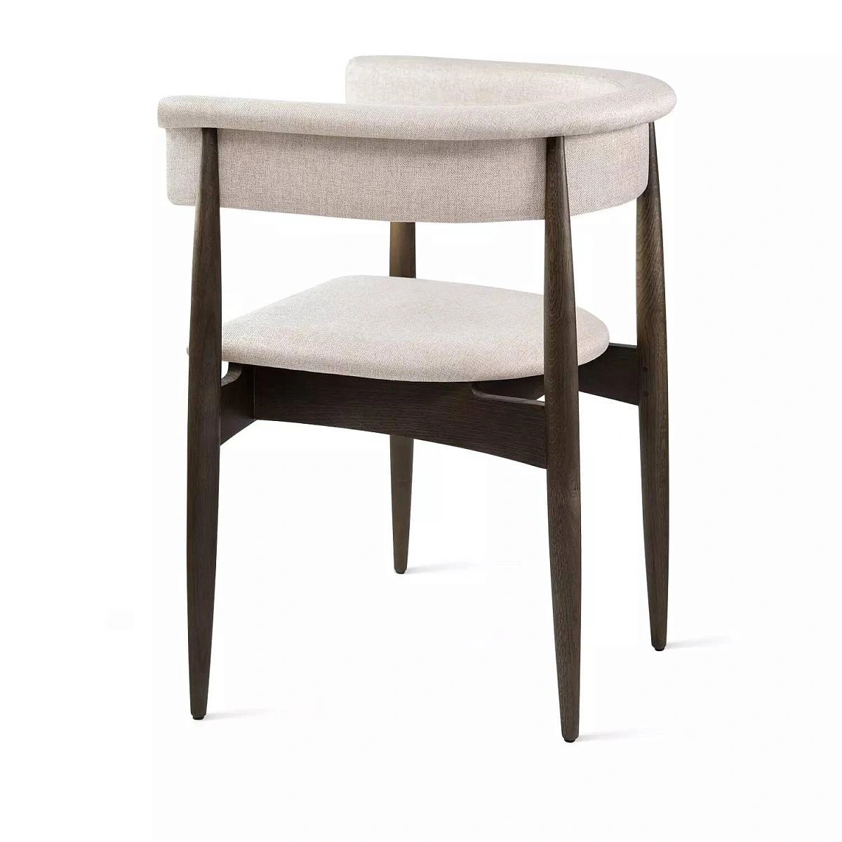 Полукресло Ludvig, бук натуральный, лак темный орех, рогожка серый изображение Полукресло Ludvig, бук натуральный, лак темный орех, рогожка серый фото