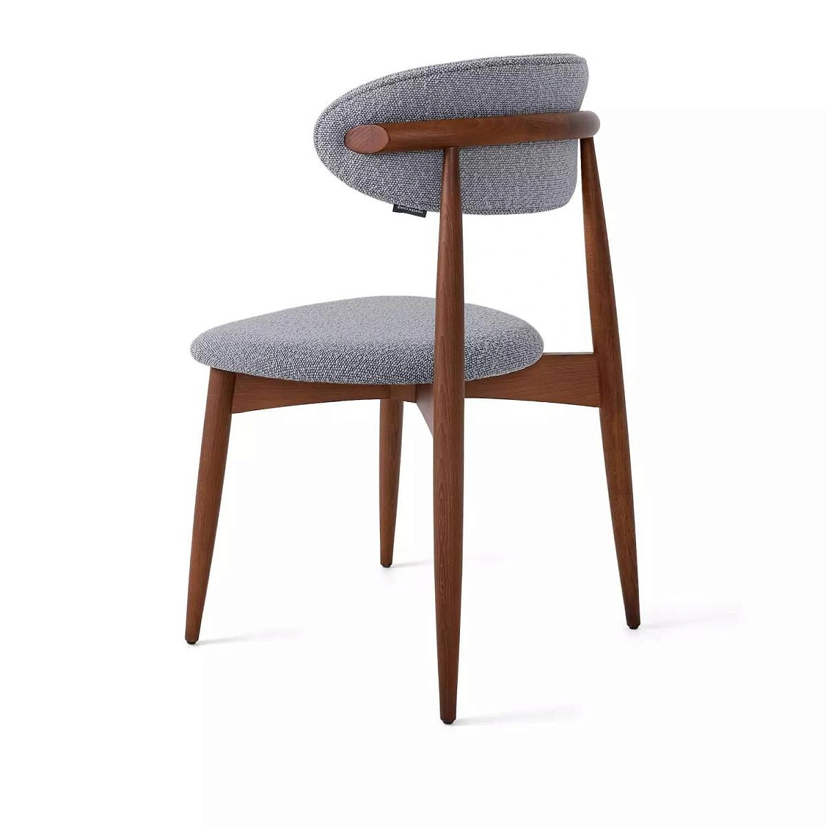Стул Paolo, бук натуральный (тонированный коричневым лаком), ткань, серый изображение Стул Paolo, бук натуральный (тонированный коричневым лаком), ткань, серый фото