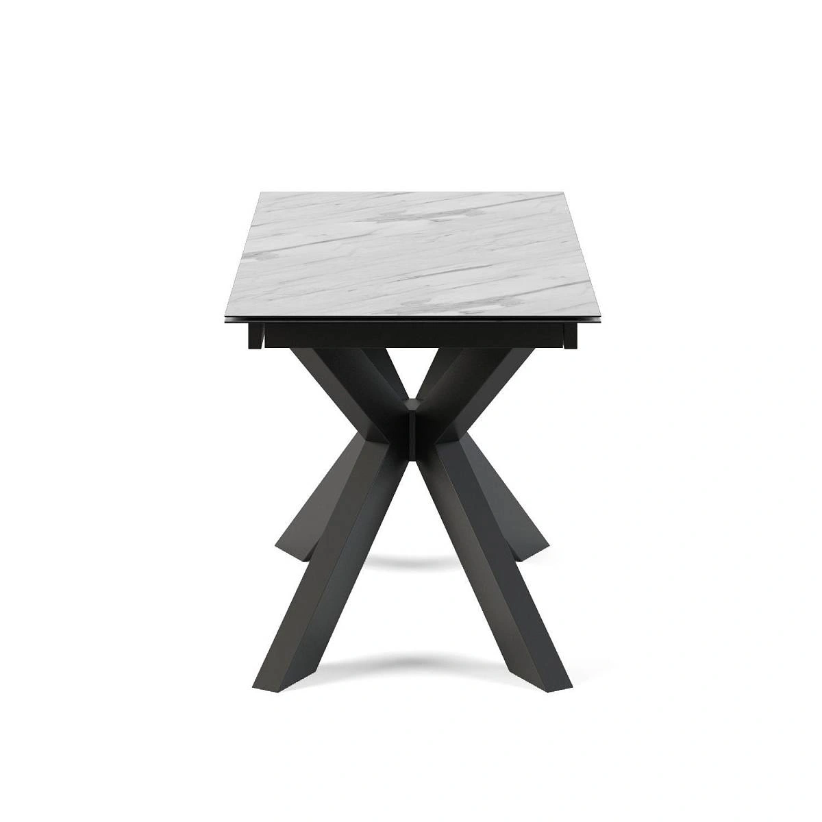 Стол раскладной Ariston (140+35+35), керамика белая изображение Стол раскладной Ariston (140+35+35), керамика белая фото