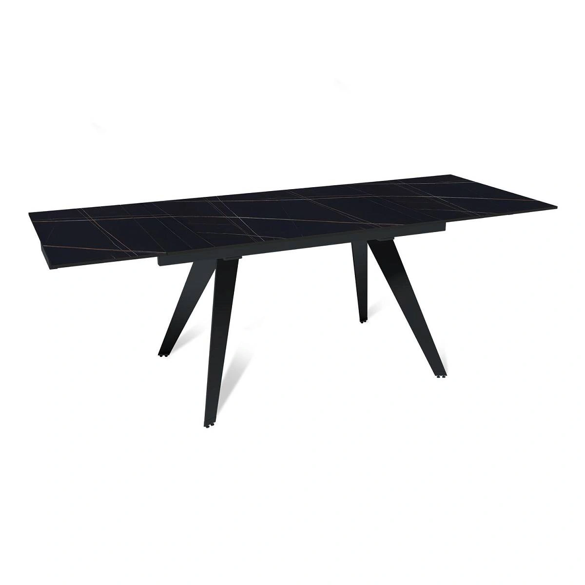 Стол раскладной Rhein (140+40+40), керамика матовая Blackgold изображение Стол раскладной Rhein (140+40+40), керамика матовая Blackgold фото