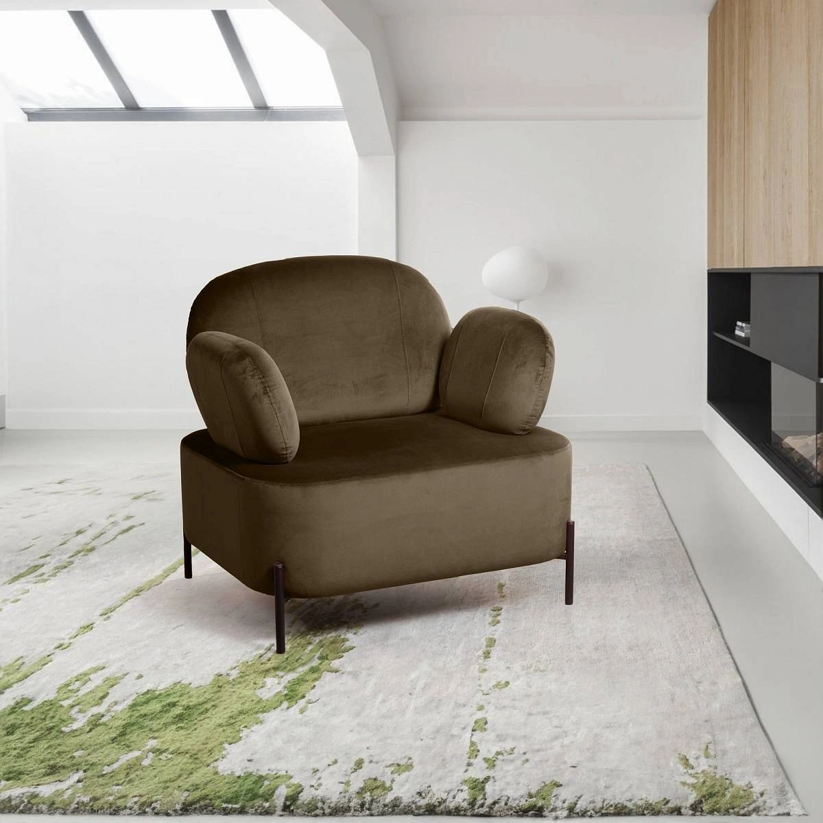 Кресло Dandy, бархат matte 65 коричневый фото