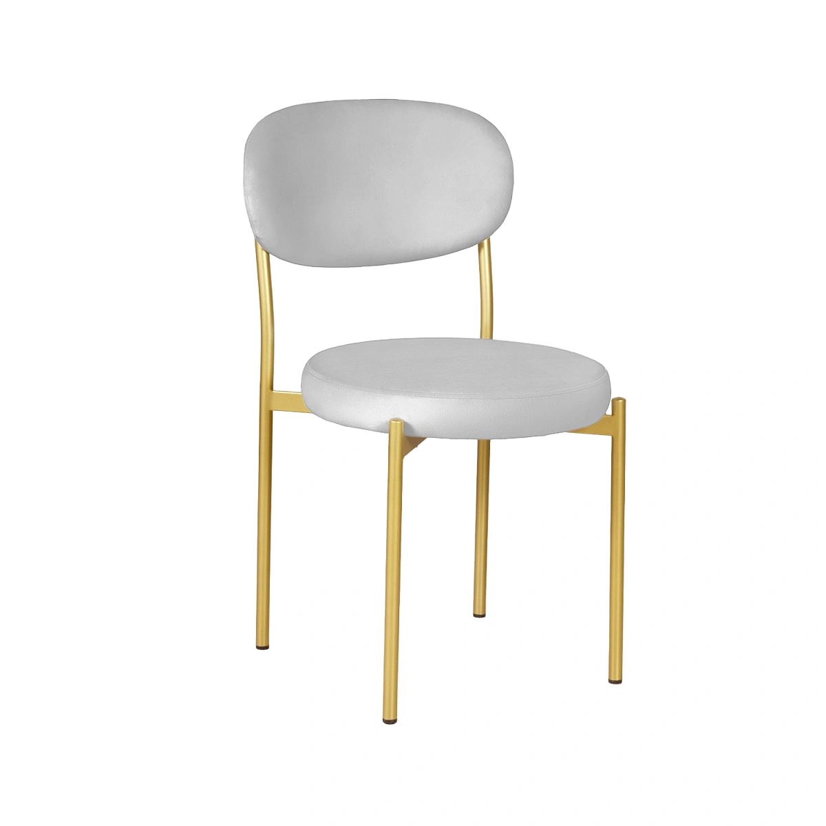 Стул Мейсон, комплект (2 шт), бархат светло-серый 04 / опоры золото фото