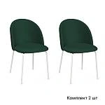 Стул Nord, комплект (2 шт), бархат зеленый 19 / опора белая