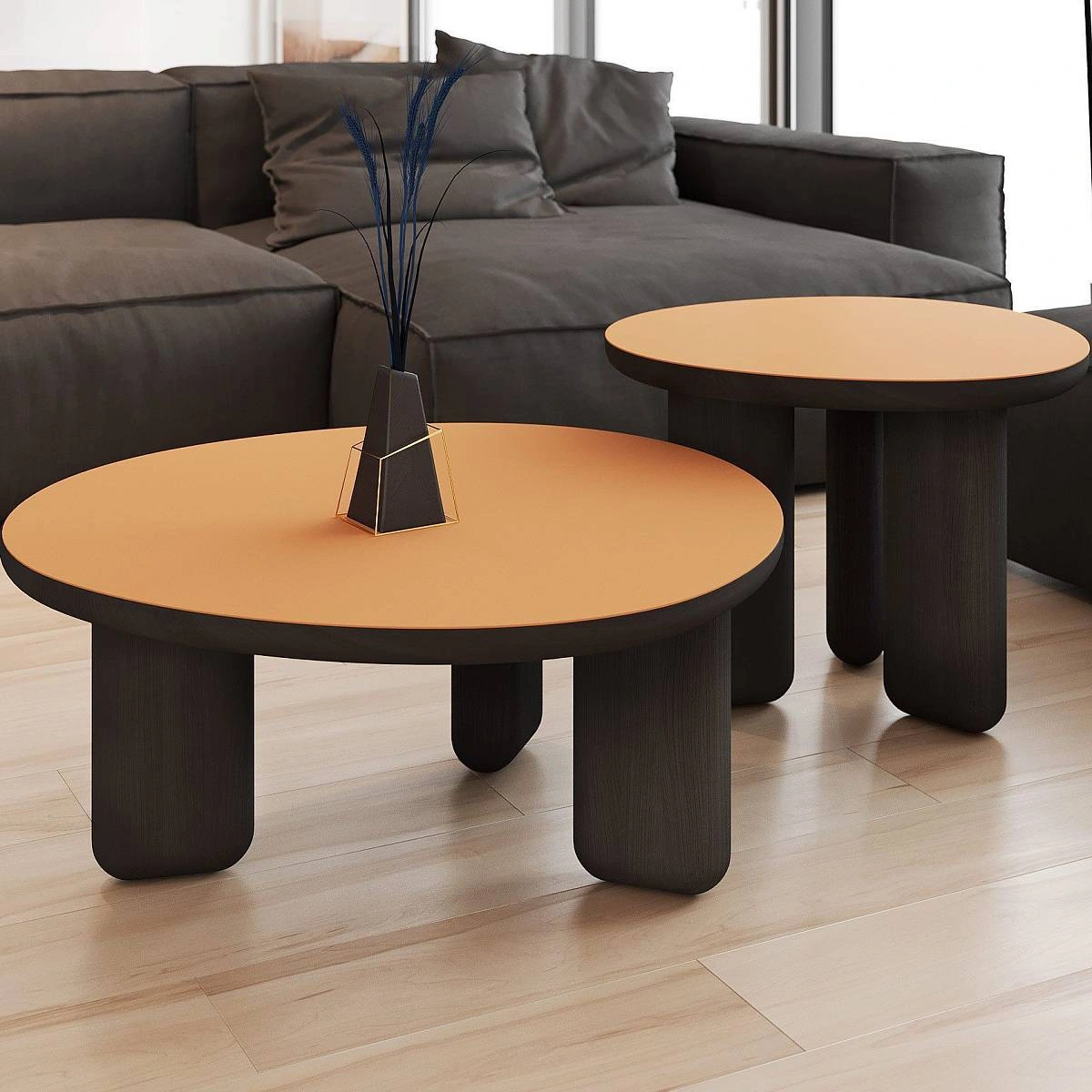 Журнальный столик Momo D600 массив / пластик fenix оранжевый фото