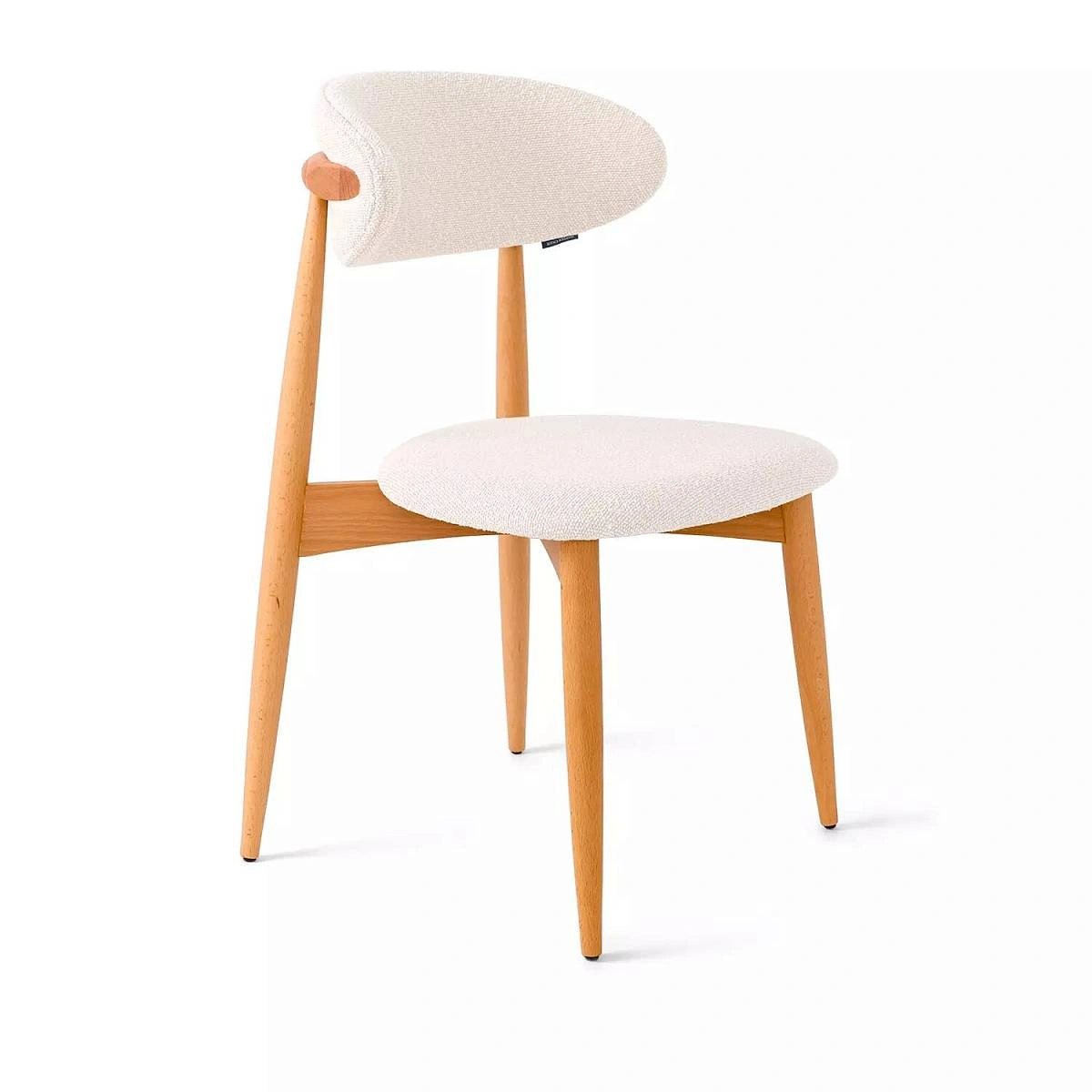 Стул Paolo, бук натуральный, ткань, белый изображение Стул Paolo, бук натуральный, ткань, белый фото