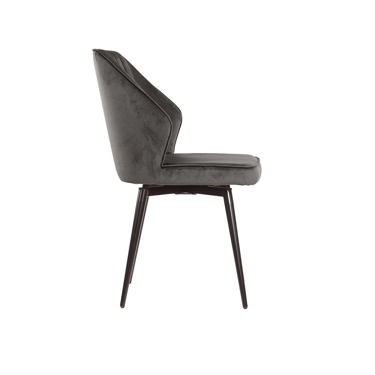 Стул Berg поворотный 360 градусов, комплект (2 шт), бархат антрацит 14/ черный конус изображение Стул Berg поворотный 360 градусов, комплект (2 шт), бархат антрацит 14/ черный конус фото