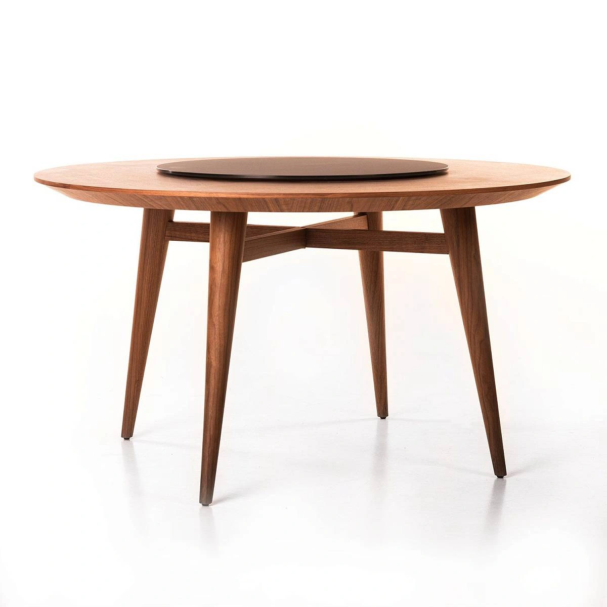 Стол круглый обеденный Wilson (136) орех, вращающийся центр фото