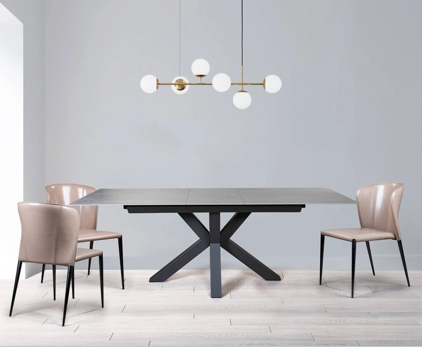 Стол раскладной Lincoln (160+40 см) керамика серый изображение Стол раскладной Lincoln (160+40 см) керамика серый фото