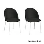 Стул Nord, комплект (2 шт), бархат антрацит 14 / опора белая