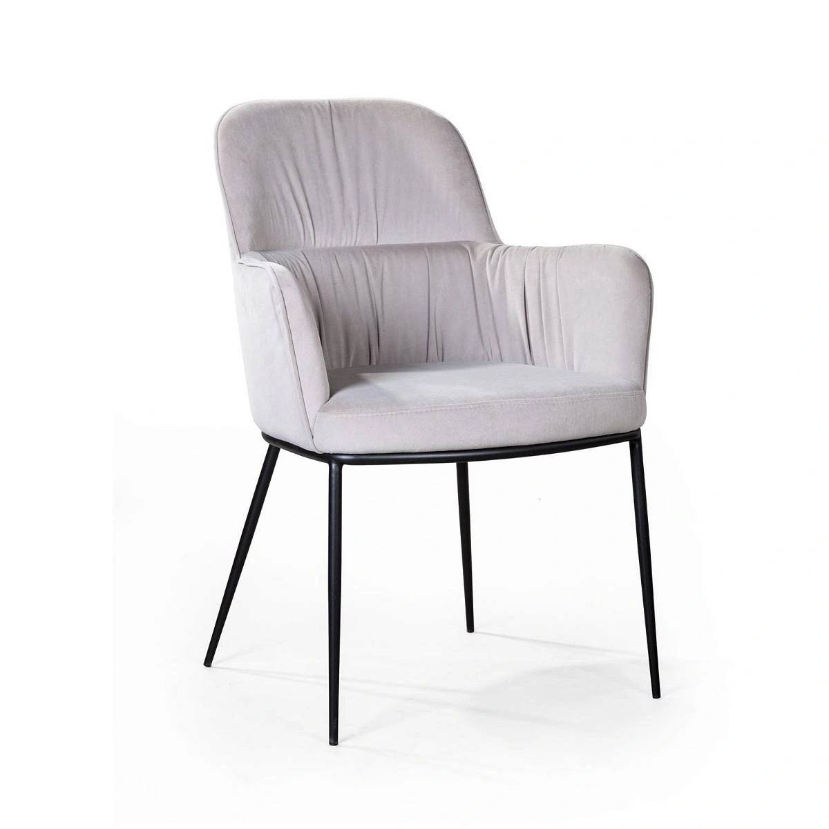 Стул с подлокотниками Barkley, микровелюр серый изображение Стул с подлокотниками Barkley, микровелюр серый фото