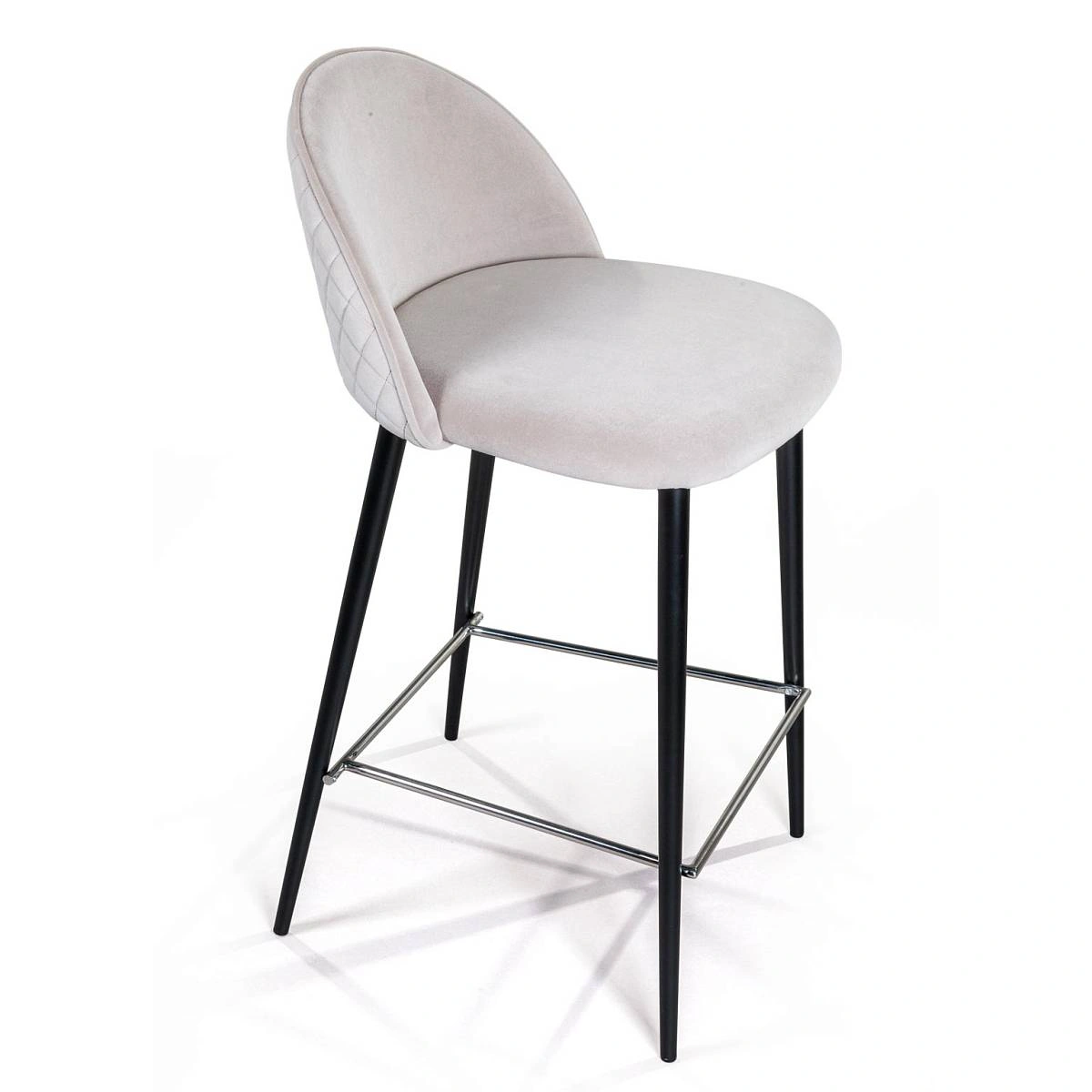 Стул полубарный Marcus, бархат пепельно-серый изображение Стул полубарный Marcus, бархат пепельно-серый фото