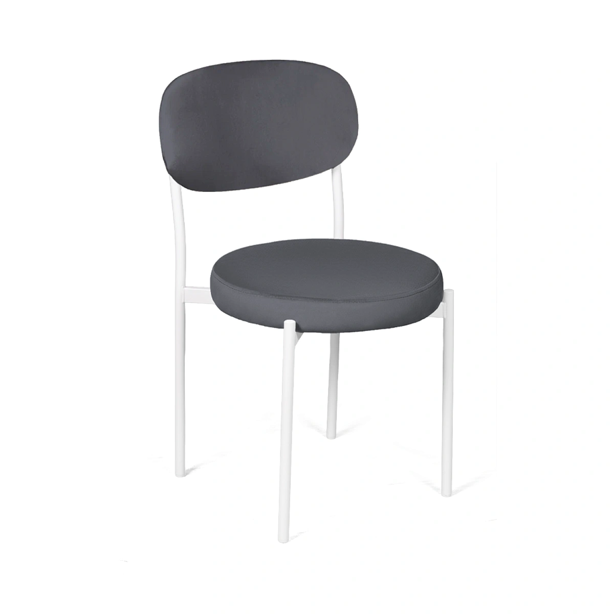 Стул Мейсон, комплект (2 шт), бархат серый 27 / опоры белые фото