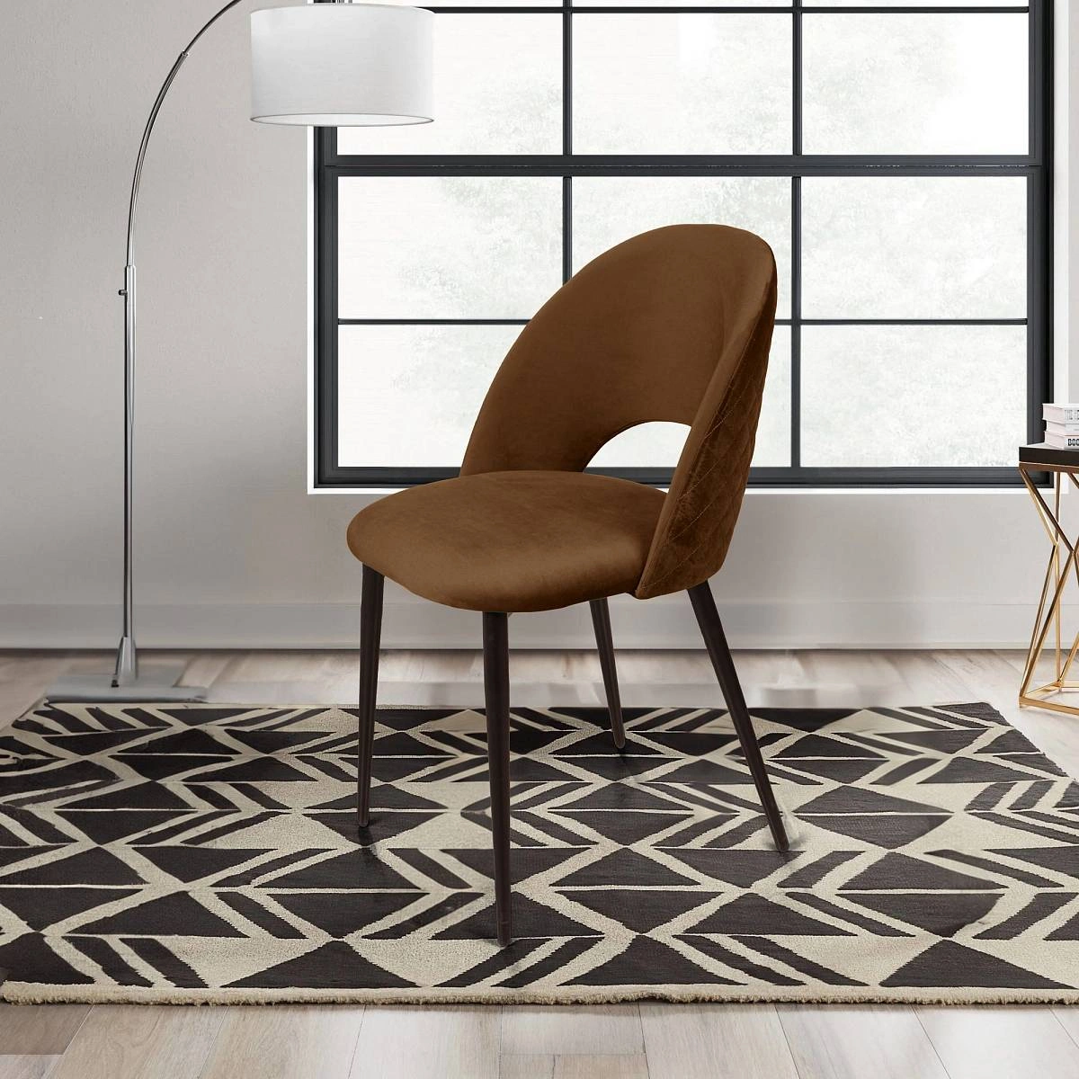 Стул Max ромб, бархат коричневый 12 изображение Стул Max ромб, бархат коричневый 12 фото