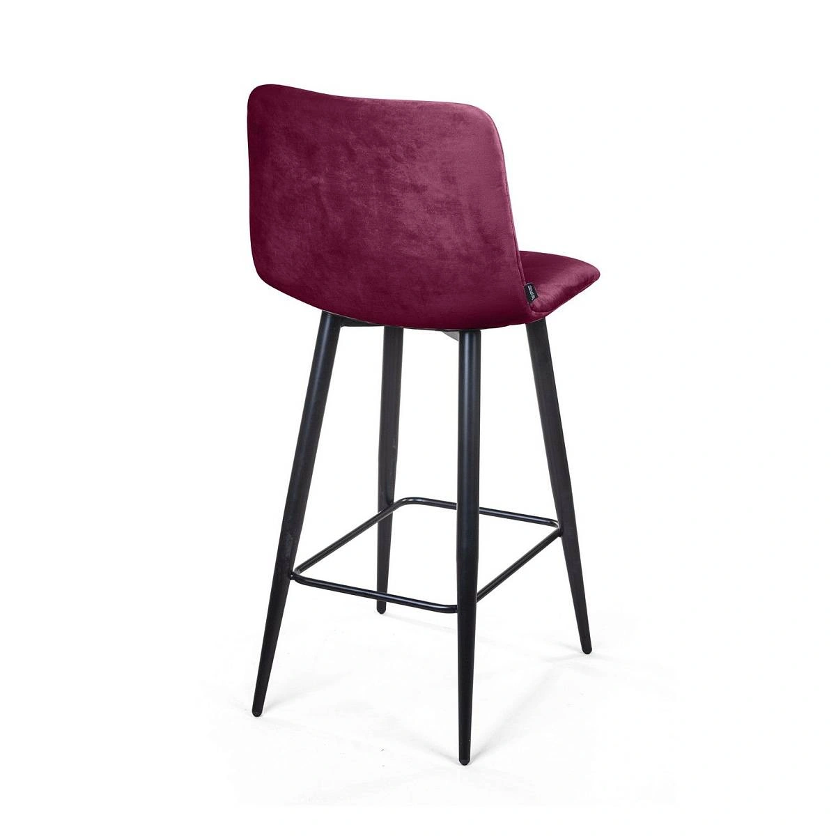 Стул полубарный UNO, бархат красный 16 / чёрный конус изображение Стул полубарный UNO, бархат красный 16 / чёрный конус фото