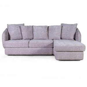 Бабл диван-кровать с шезлонгом, механизм «дельфин», шенилл Reef silver