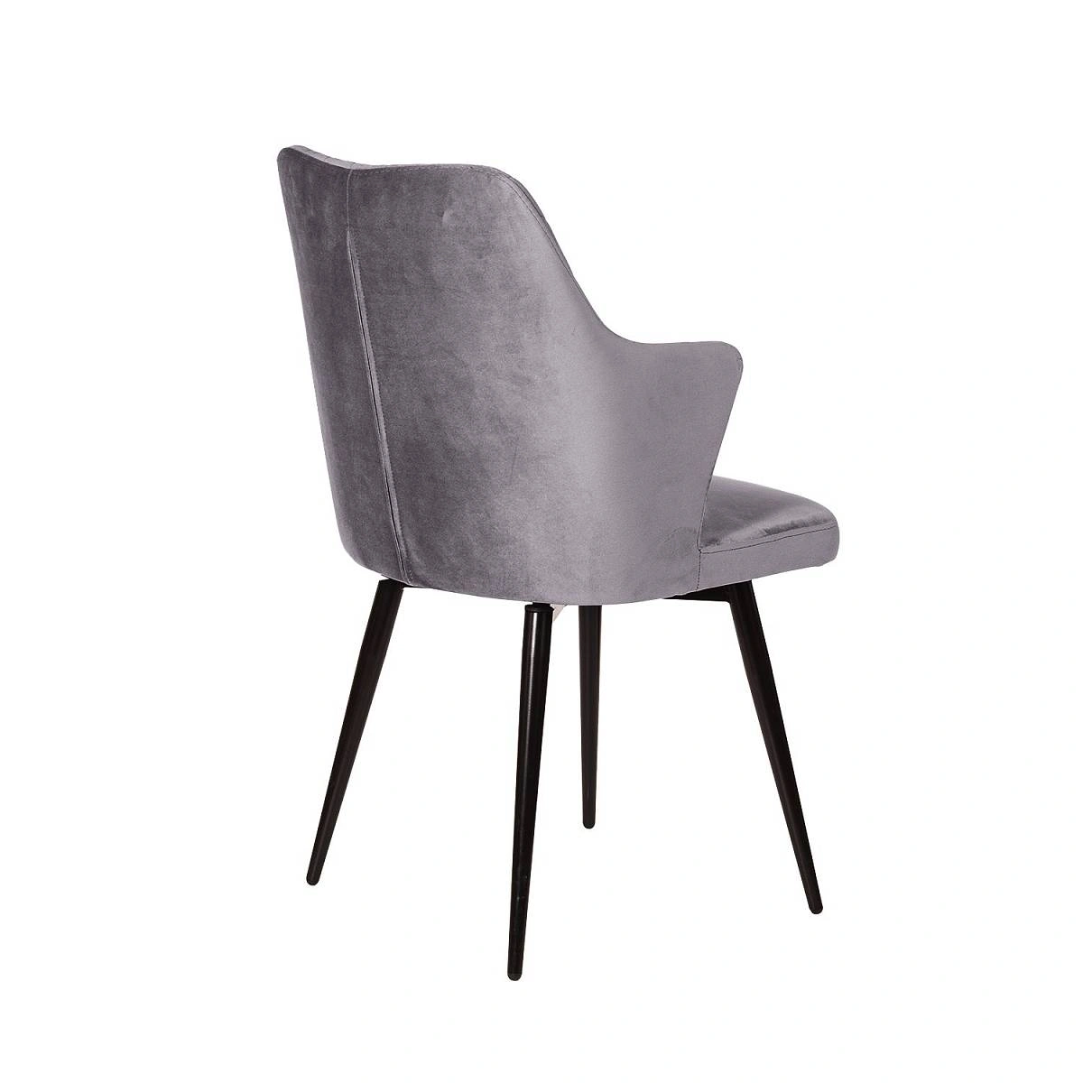 Стул поворотный на 360 градусов Hunt ромб, комплект (4шт), бархат серый 27 / чёрный конус фото