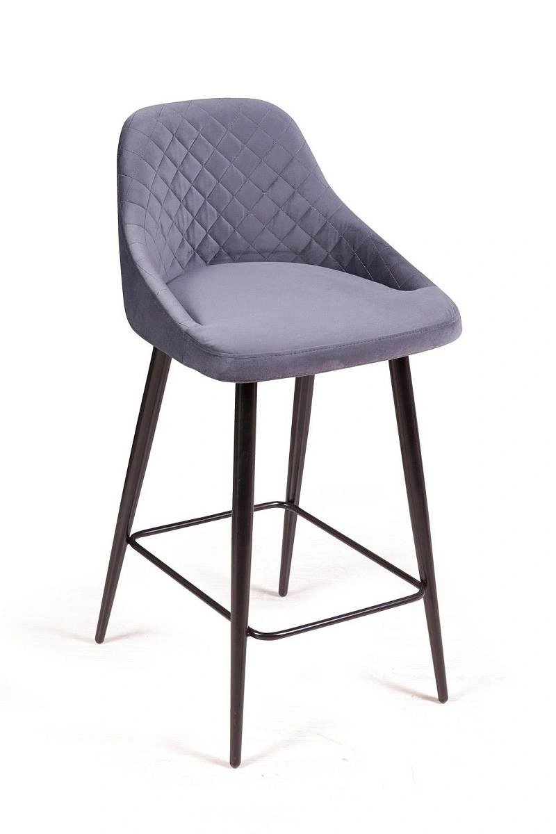 Стул полубарный Douglas ромб, бархат серый 27 изображение Стул полубарный Douglas ромб, бархат серый 27 фото