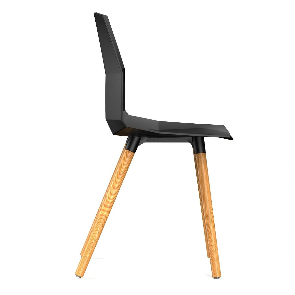 Стул Blex, (комплект 2 шт), пластик черный / опоры дерево фото