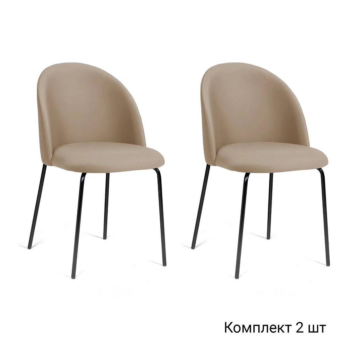 Стул Nord, комплект (2 шт), бархат бежевый 05 / опора черная фото