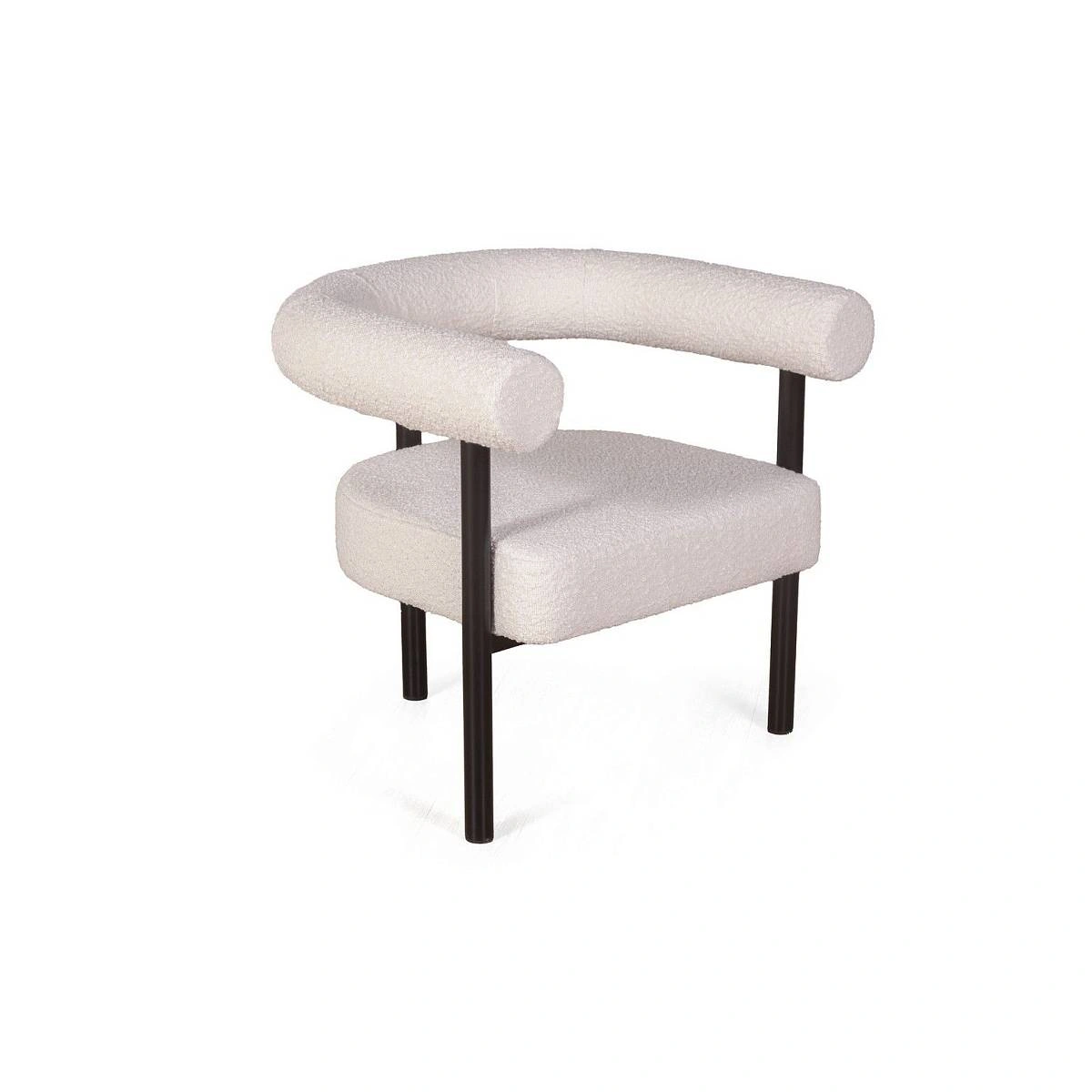 Кресло Biggi, букле Turin ivory / опоры черные фото