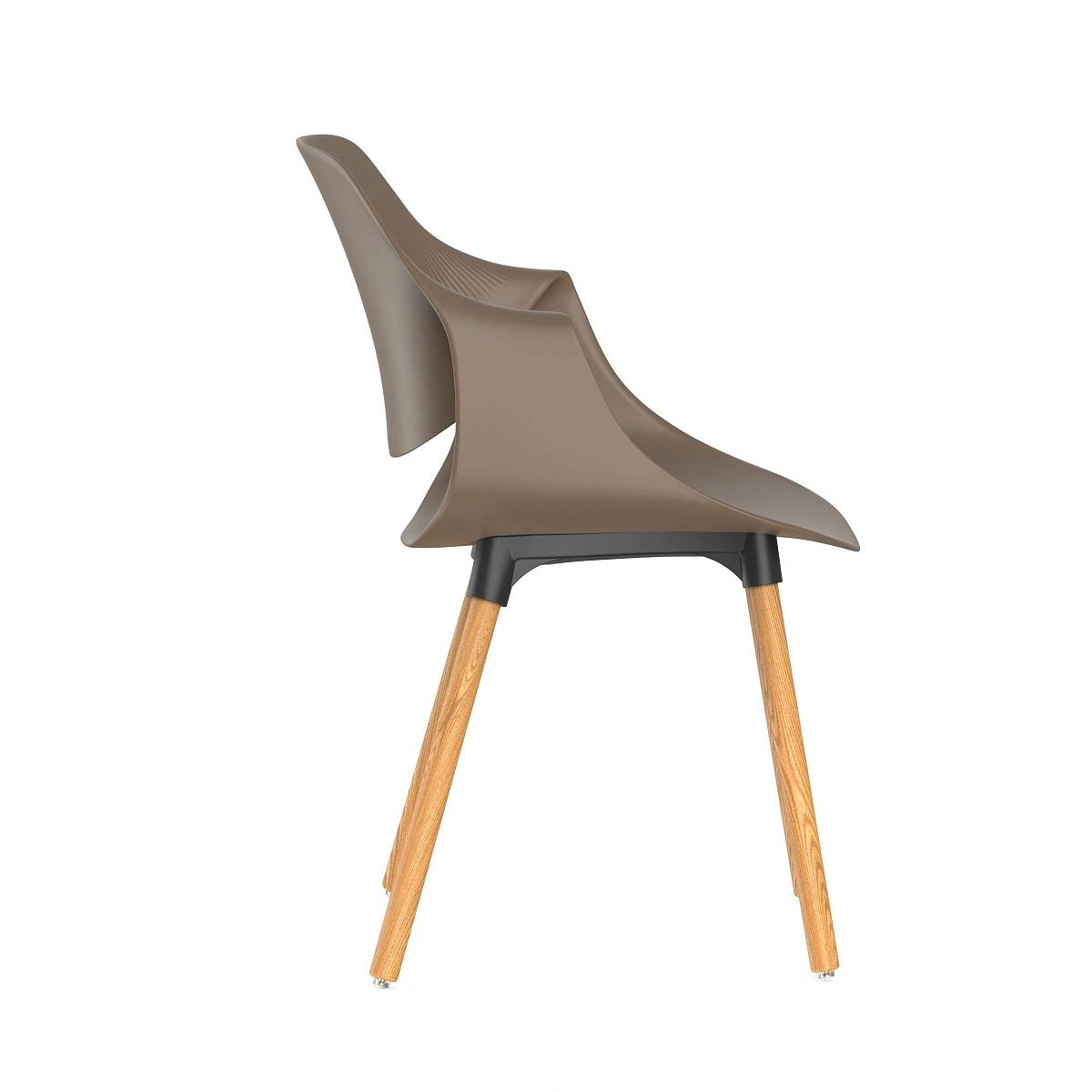 Стул Akella, (комплект 2 шт), пластик капучино / опоры дерево фото