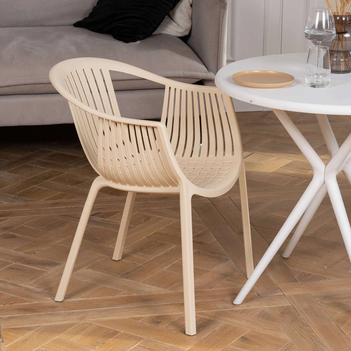 Стул с подлокотниками EPOS, (комплект 2 шт), пластик бежевый изображение Стул с подлокотниками EPOS, (комплект 2 шт), пластик бежевый фото