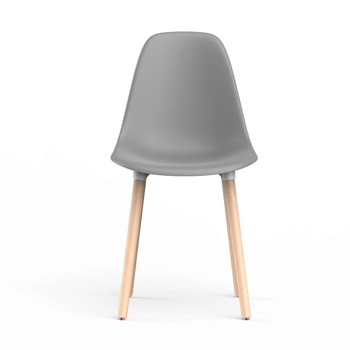 Стул Eames, (комплект 2 шт), пластик серый / опоры дерево фото