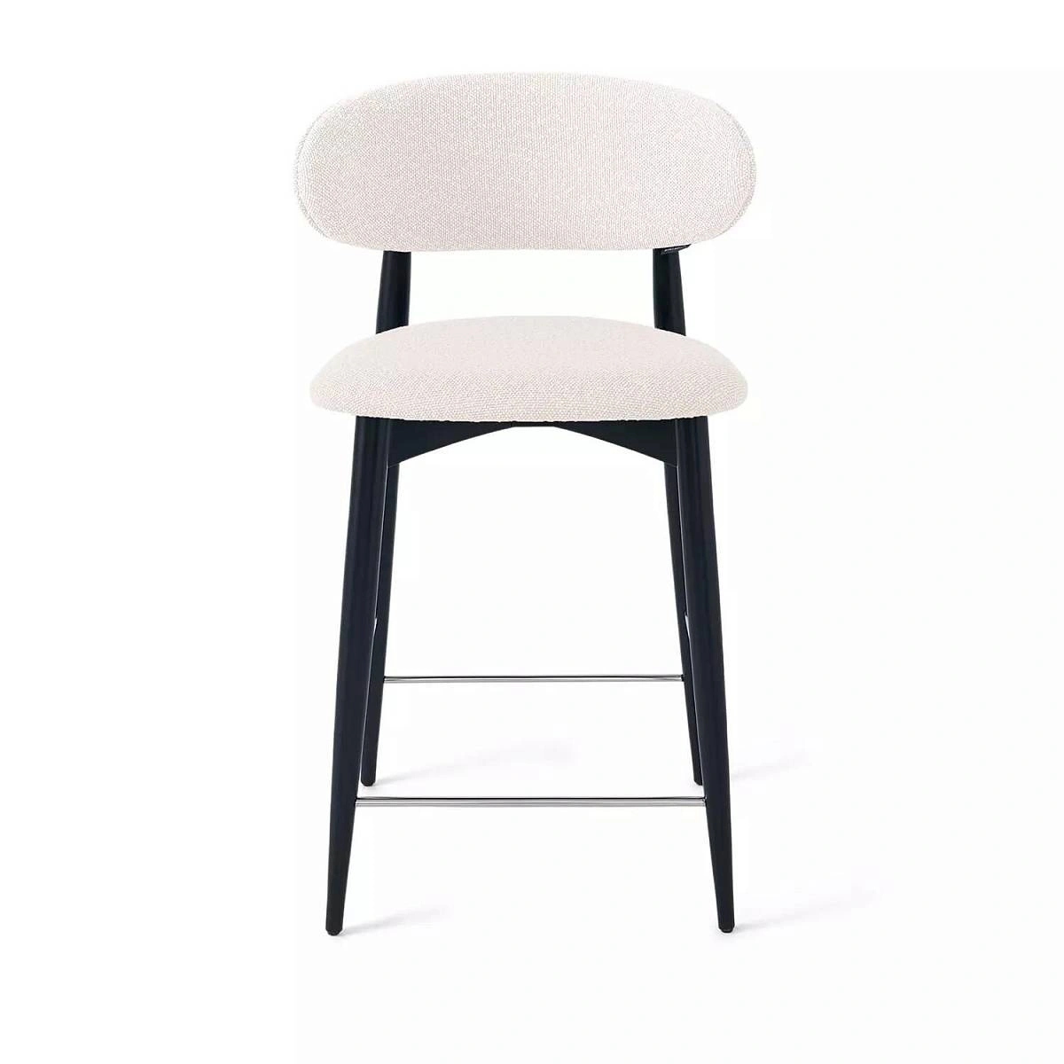 Стул полубарный Paolo, бук натуральный, ткань, белый изображение Стул полубарный Paolo, бук натуральный, ткань, белый фото