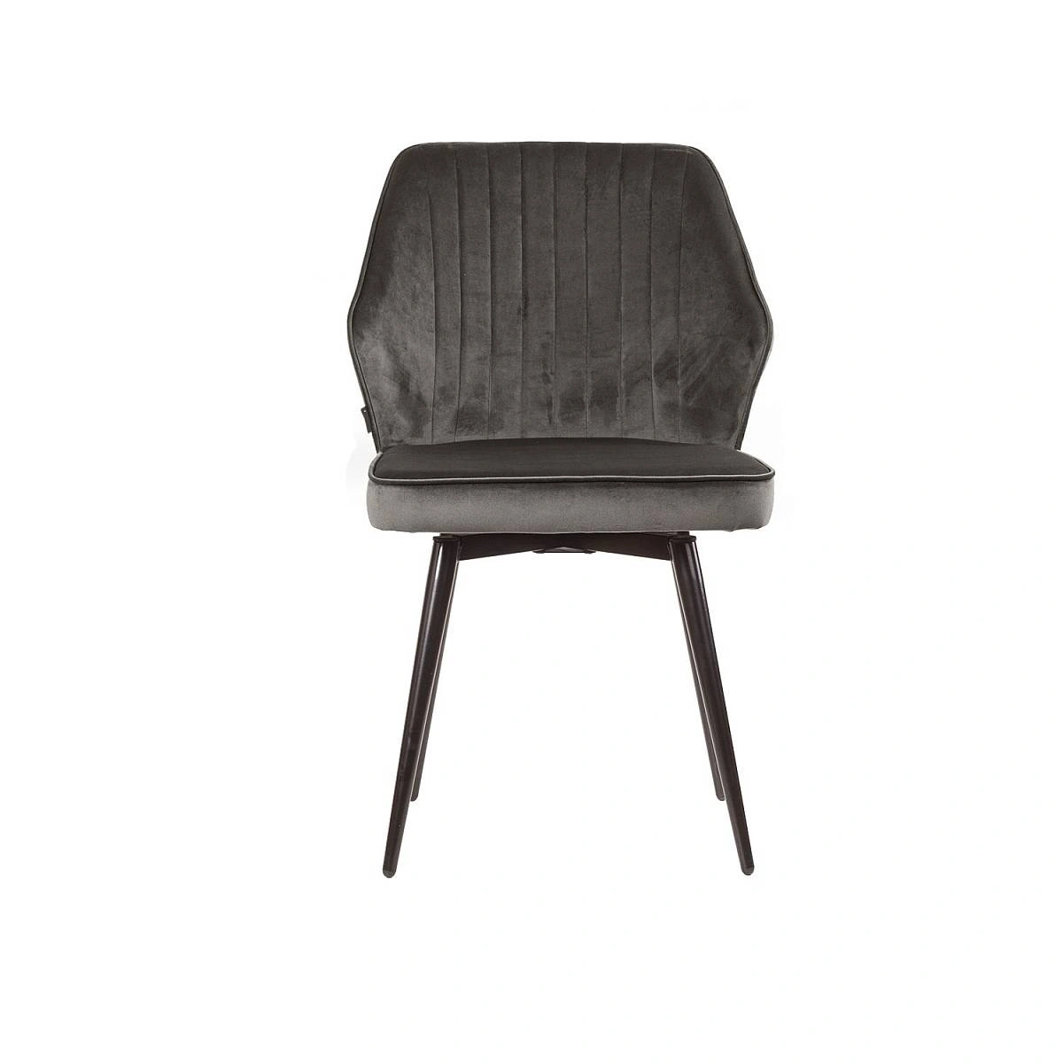 Стул Berg поворотный 360 градусов, комплект (2 шт), бархат антрацит 14/ черный конус изображение Стул Berg поворотный 360 градусов, комплект (2 шт), бархат антрацит 14/ черный конус фото