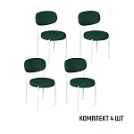 Стул Мейсон, комплект (4 шт), бархат зеленый 19 / опоры белые
