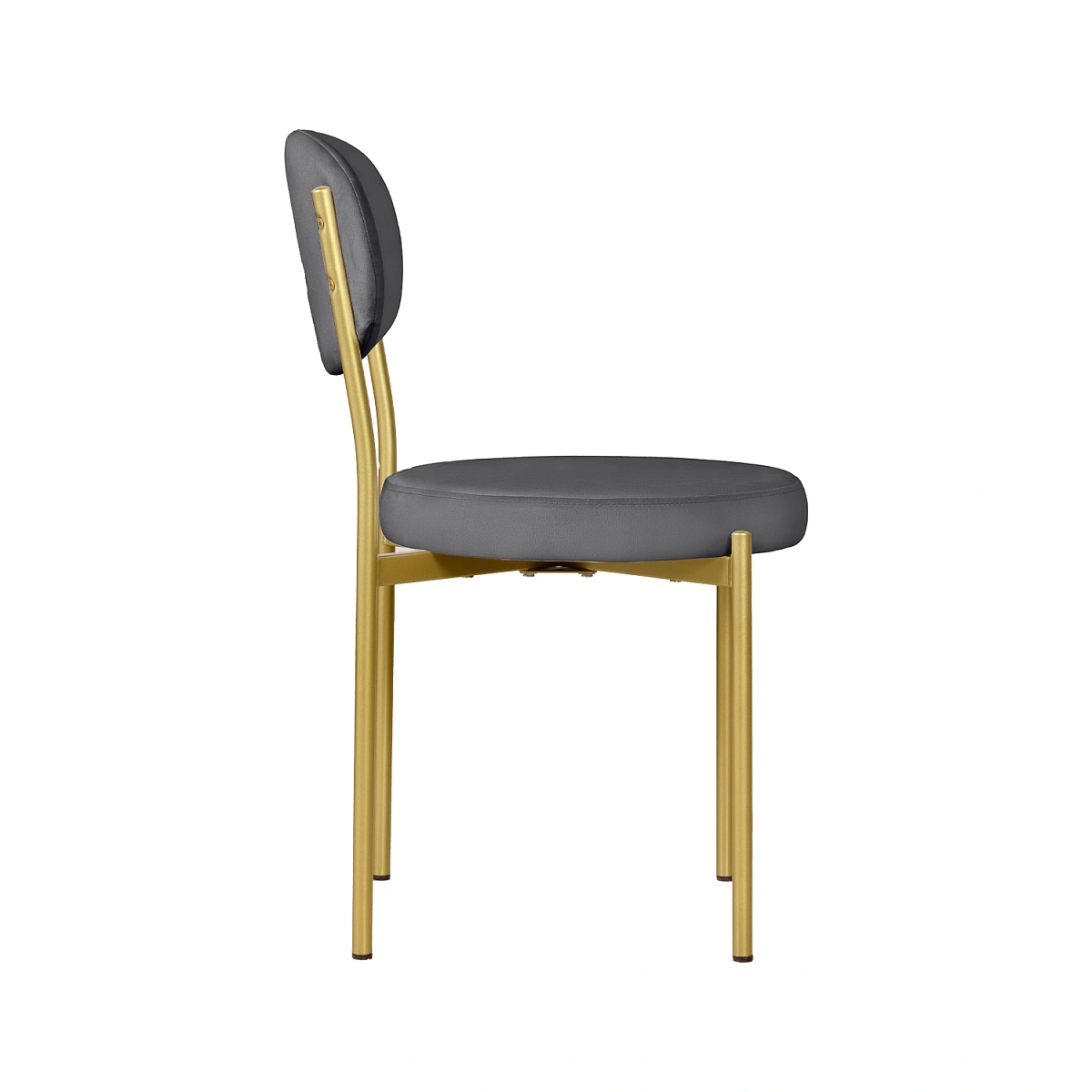 Стул Мейсон, комплект (4 шт), бархат серый 27 / опоры золото фото