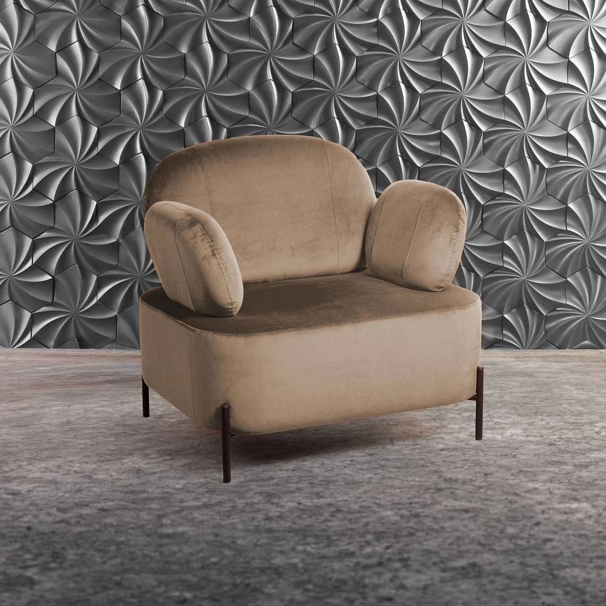 Кресло Dandy, бархат бежевый 5 изображение Кресло Dandy, бархат бежевый 5 фото