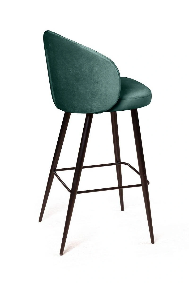 Стул барный Mont Blanc, бархат изумрудный 87 / черный конус изображение Стул барный Mont Blanc, бархат изумрудный 87 / черный конус фото