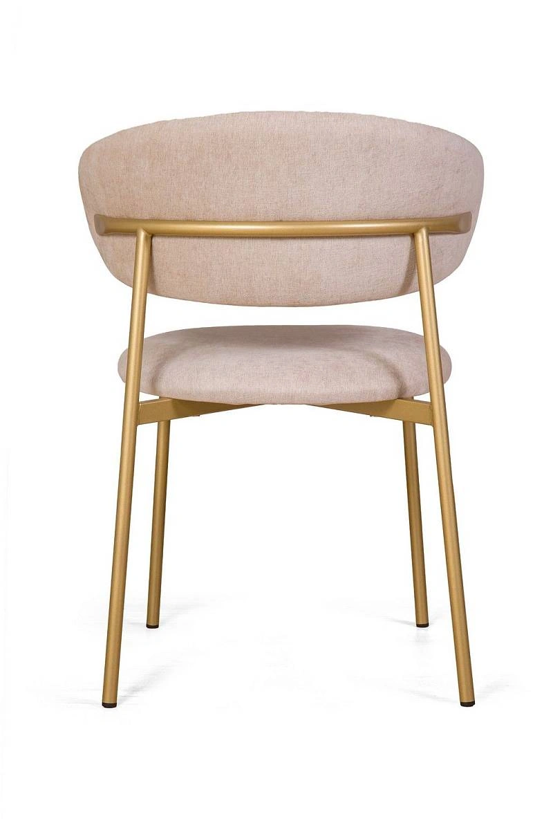 Стул Adele, комплект (2 шт), шенилл Puffy beige / опоры шампань фото