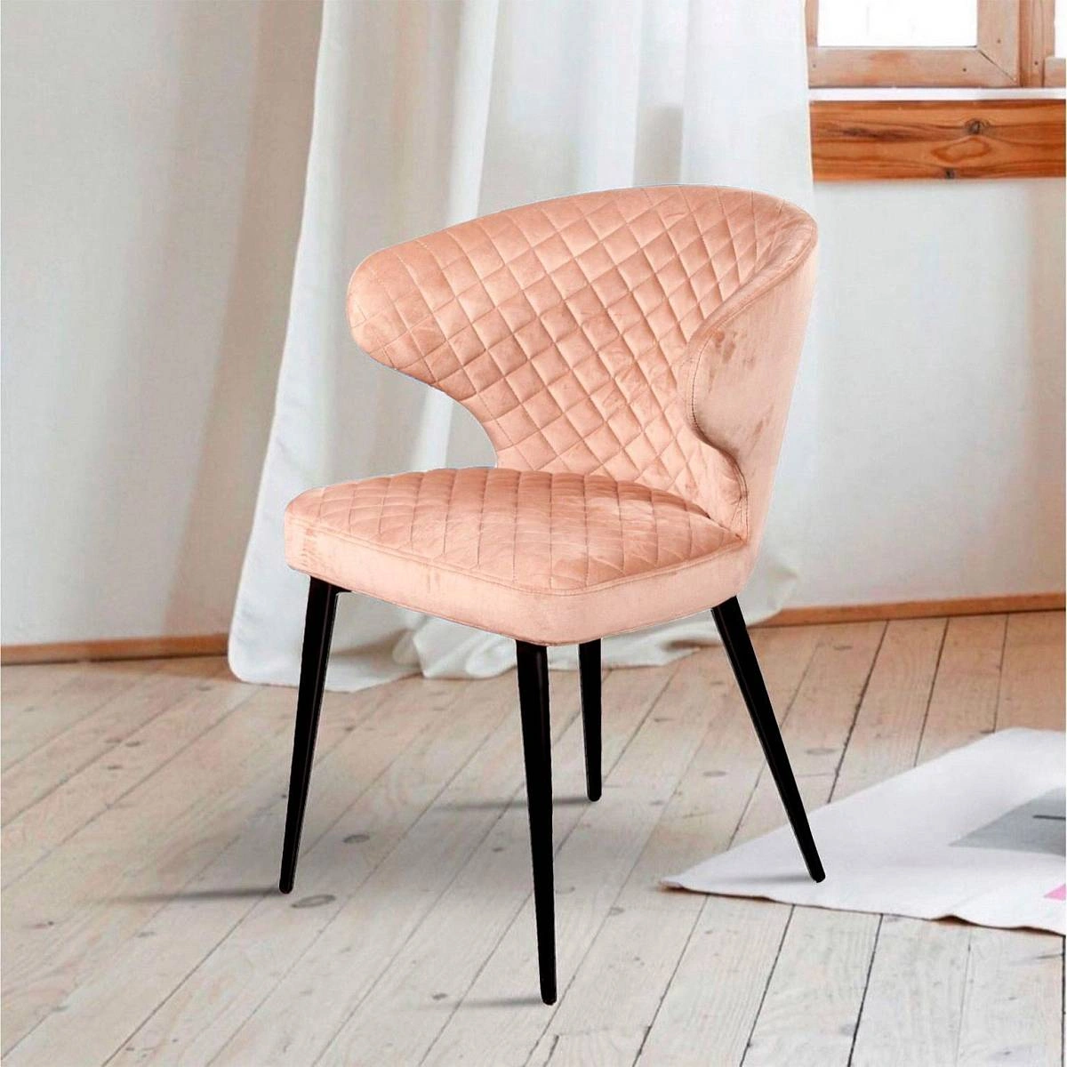 Стул Richard ромб, бархат бежевый 5 изображение Стул Richard ромб, бархат бежевый 5 фото