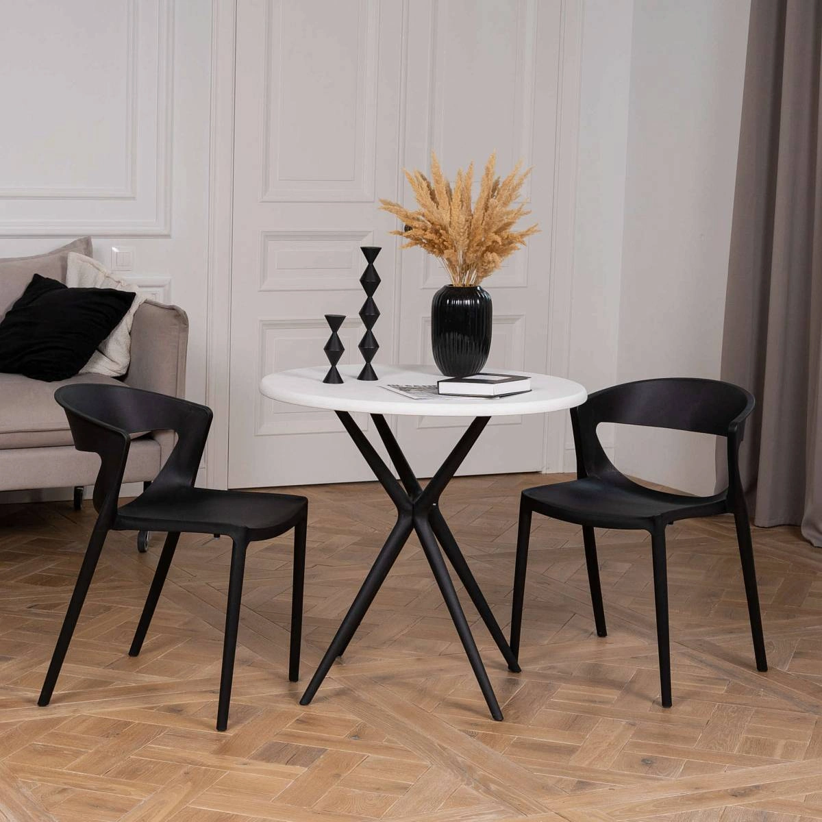 Стул LEXA, (комплект 2 шт), пластик черный изображение Стул LEXA, (комплект 2 шт), пластик черный фото